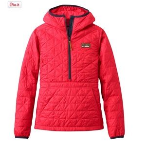 LL Bean Women's Katahdin Insulated Pullover sz S, color: Red Currant